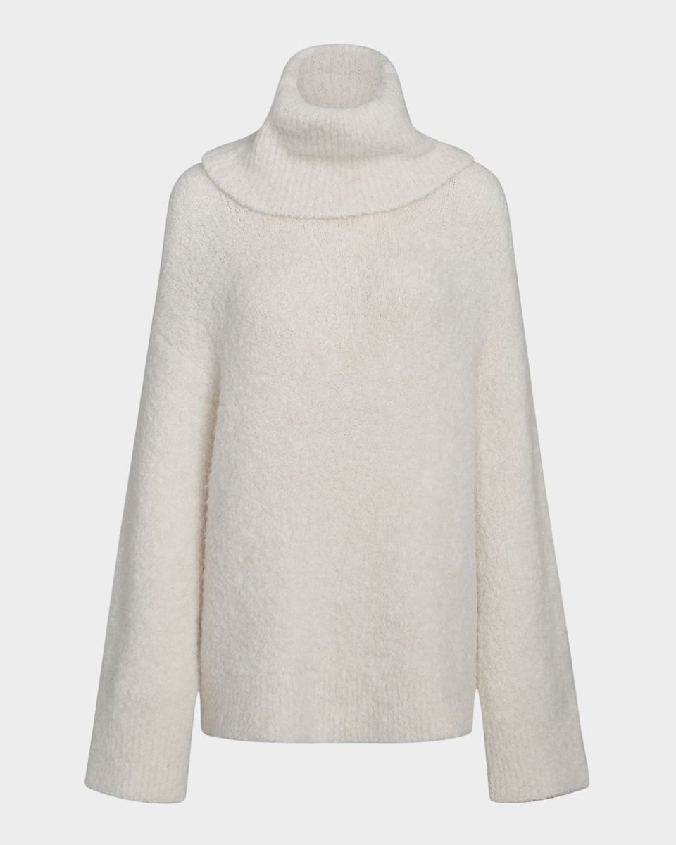 Boucle Turtleneck Tunic Sweater